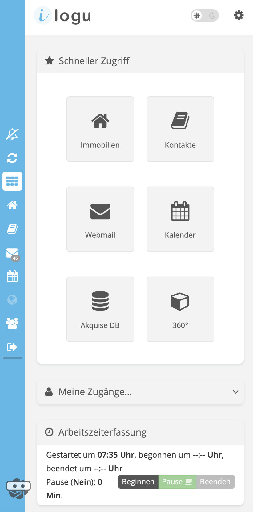 Maklersoftware - Dashboard - Mobile